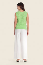 Ärmelloses Stricktop mit Strukturmuster