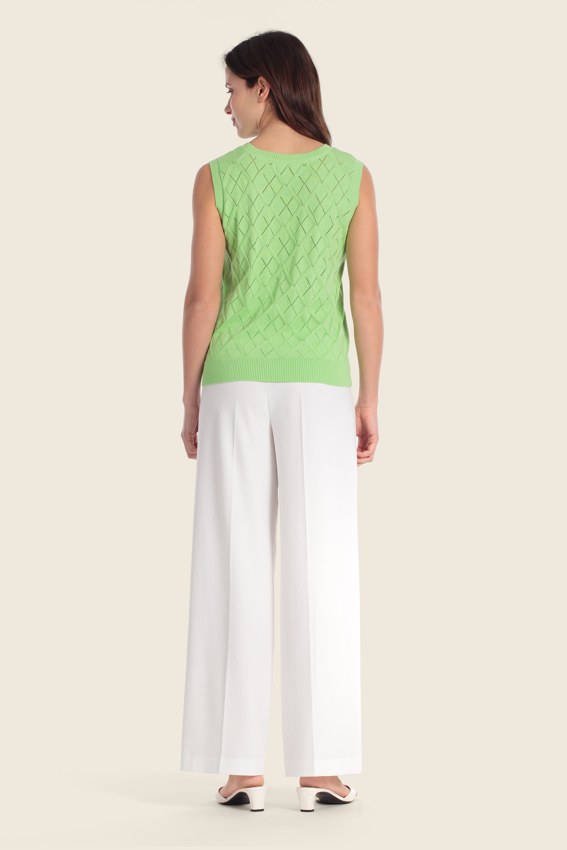 Ärmelloses Stricktop mit Strukturmuster