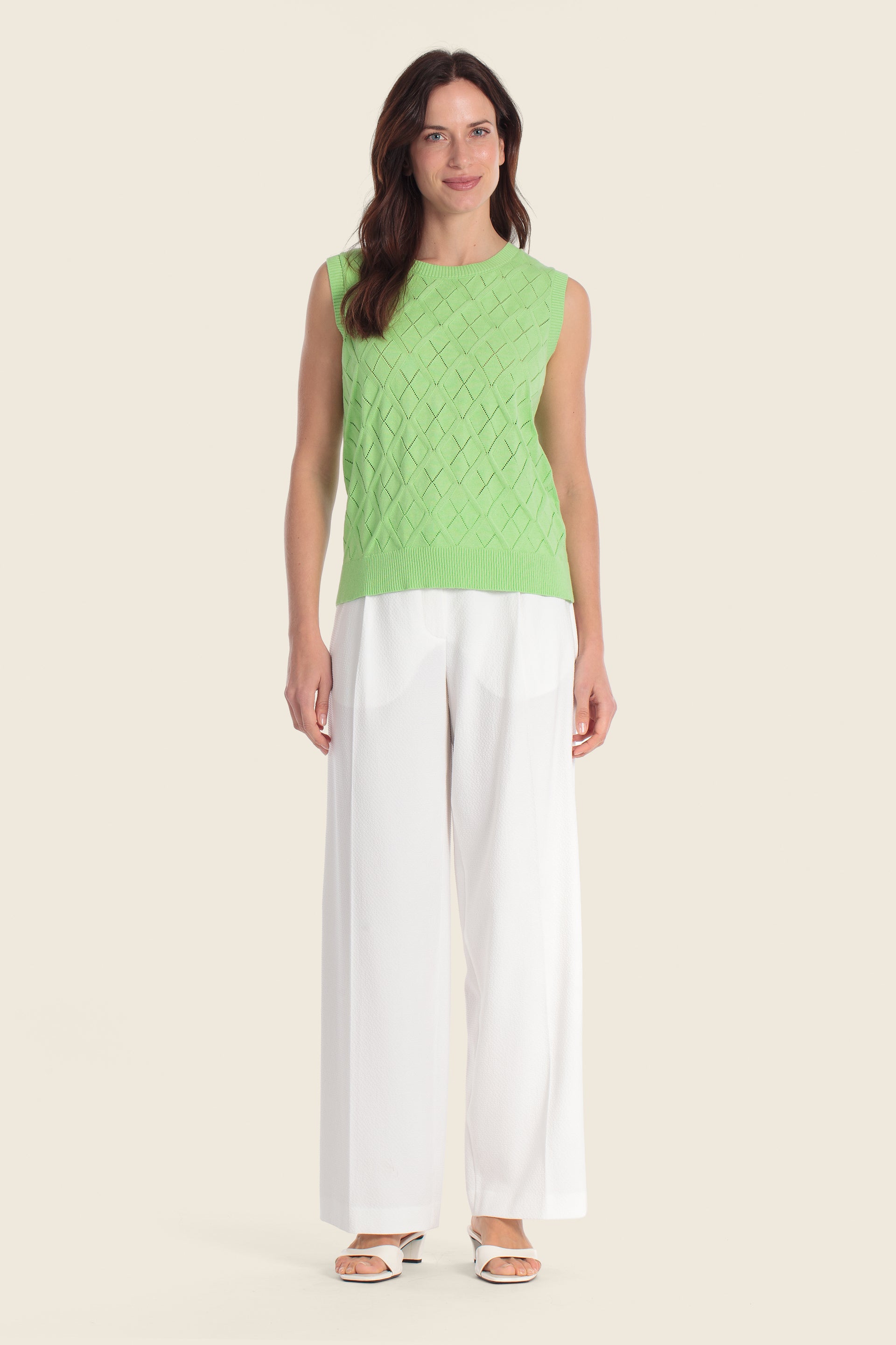Ärmelloses Stricktop mit Strukturmuster