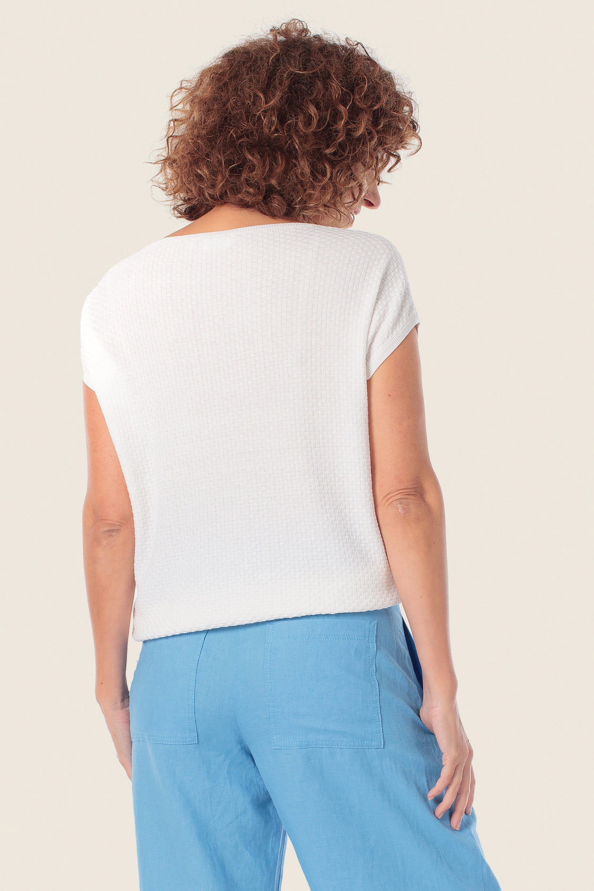 Ärmelloser Pullover aus strukturierter Baumwolle