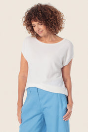 Ärmelloser Pullover aus strukturierter Baumwolle