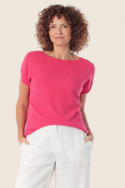 Ärmelloser Pullover aus strukturierter Baumwolle