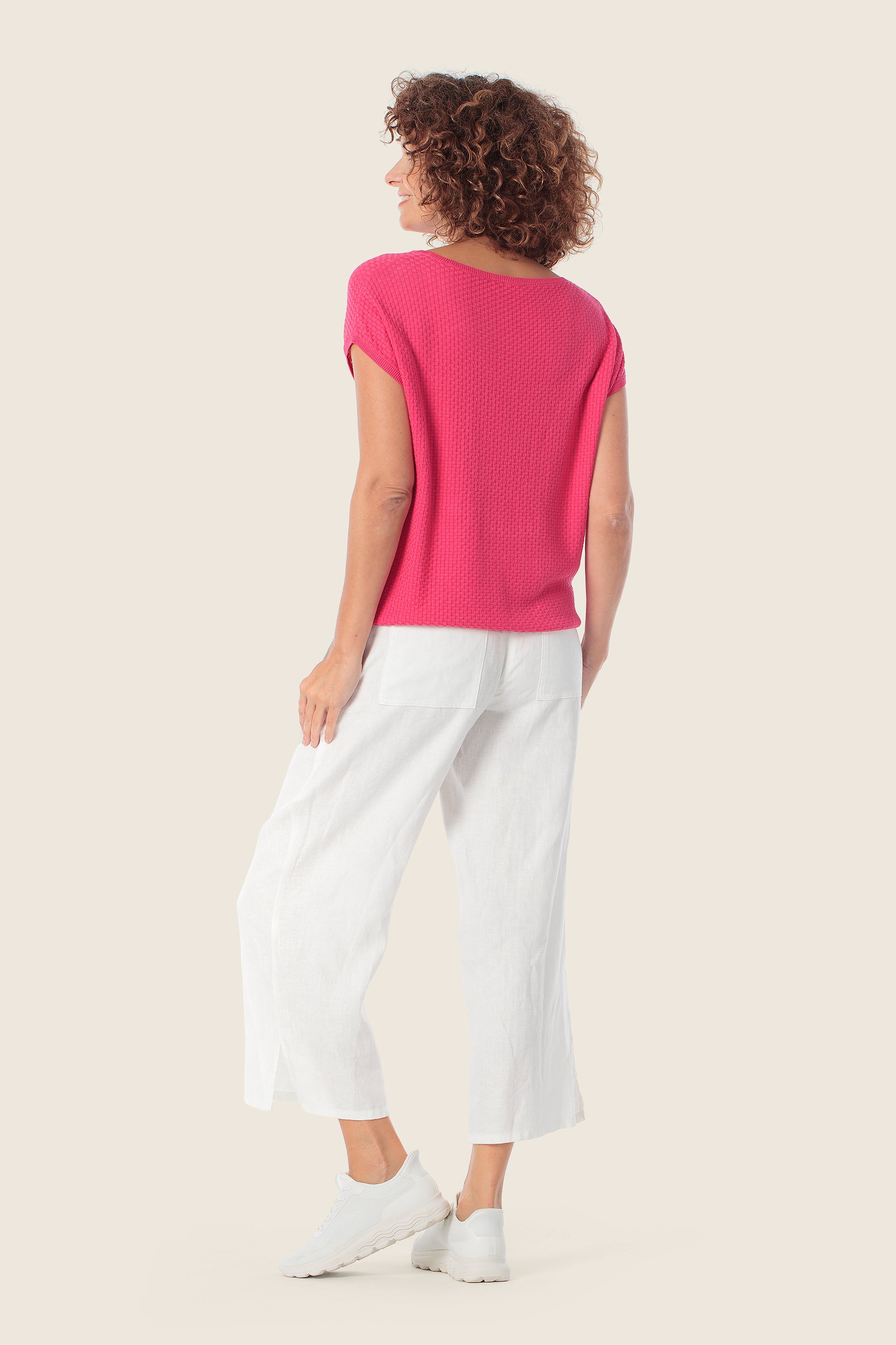 Ärmelloser Pullover aus strukturierter Baumwolle