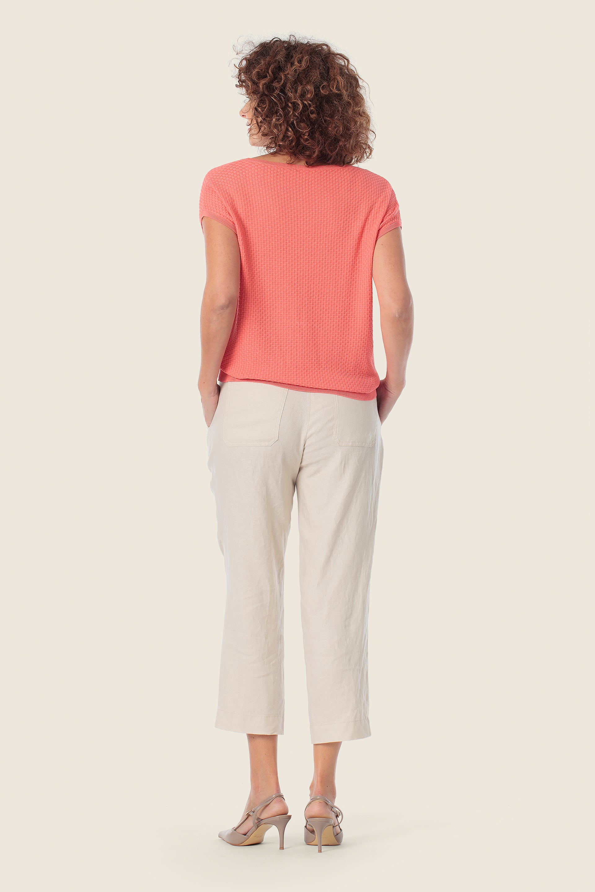 Ärmelloser Pullover aus strukturierter Baumwolle