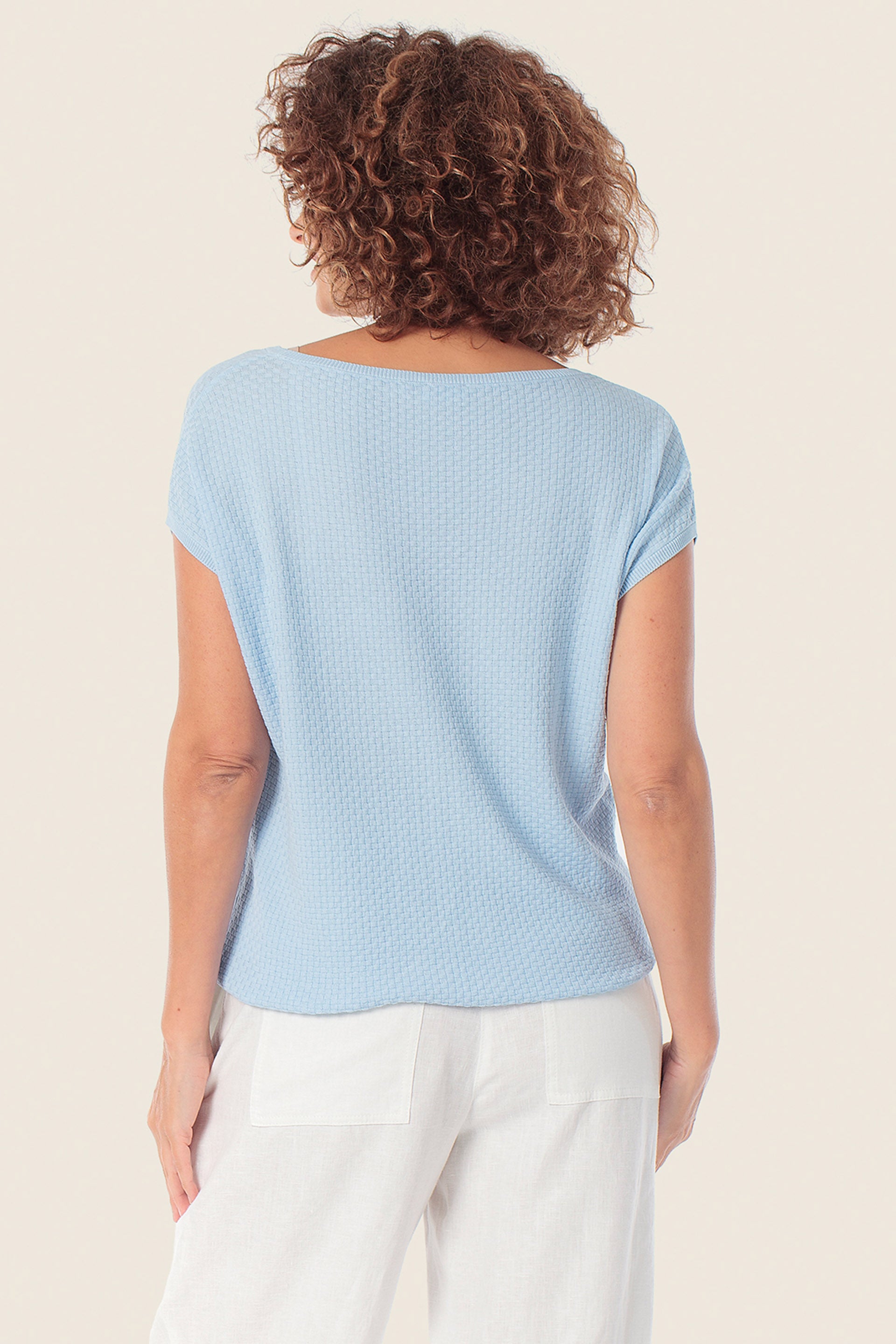 Ärmelloser Pullover aus strukturierter Baumwolle
