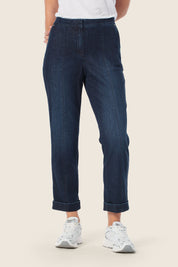 Baumwoll Chino Hose in Denim Optik