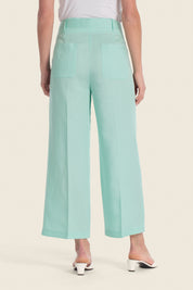 Chinos mit weitem Bein aus Tencel™-Mischgewebe und Stoffgürtel
