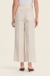 Chinos mit weitem Bein aus Tencel™-Mischgewebe und Stoffgürtel