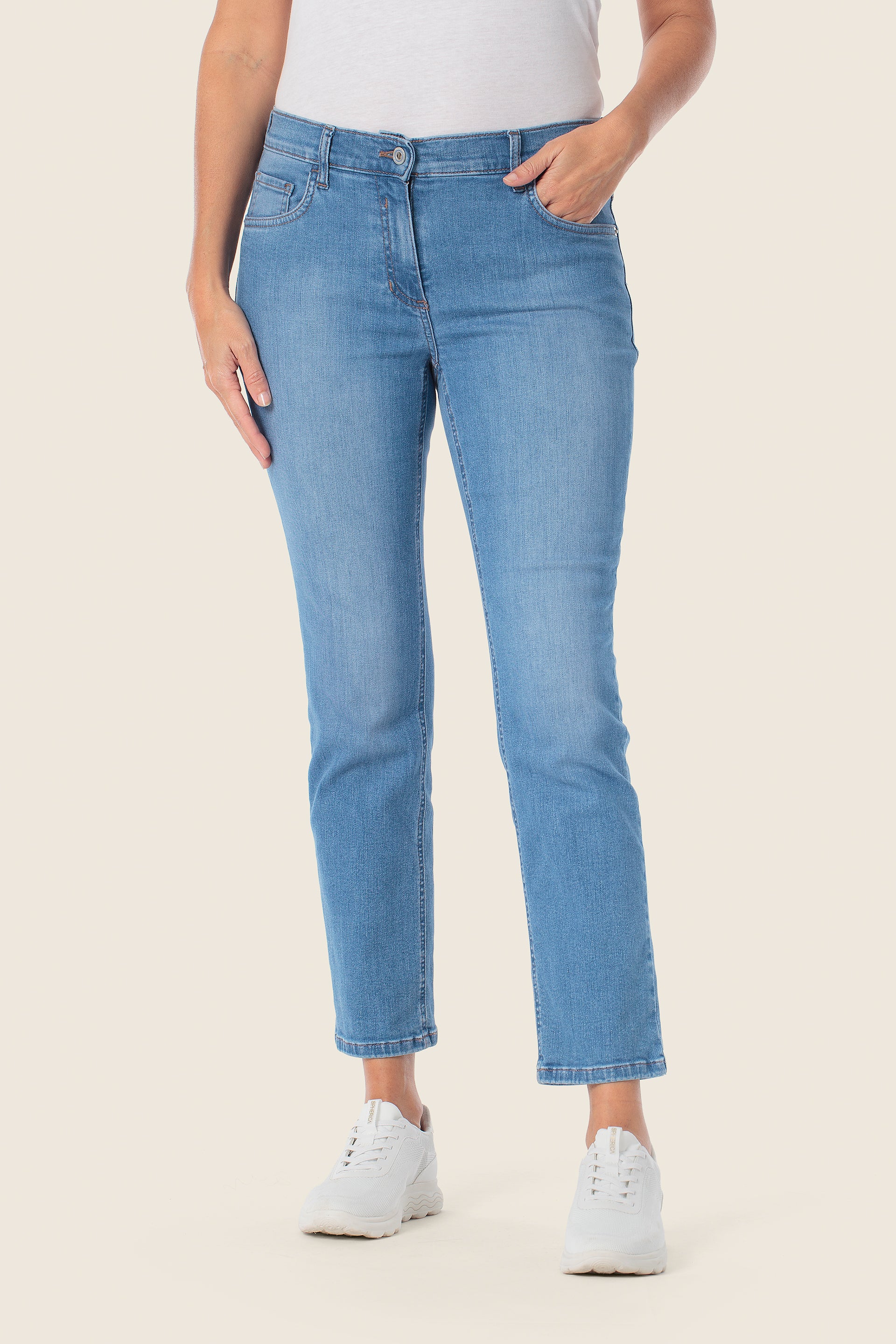 5 Pocket Jeans aus Baumwoll Mix