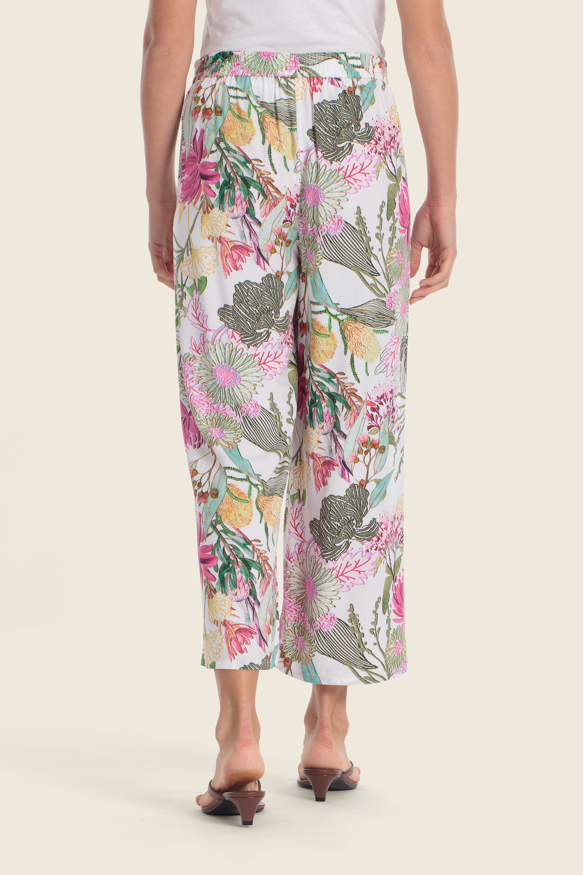 Bedruckte EcoVero™ Viskose-Hose mit weitem Bein