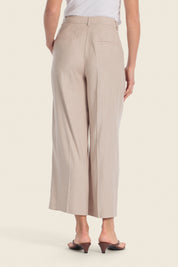 Chino-Hose mit weitem Bein aus Leinenmischgewebe
