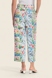 Bedruckte Baumwollhose mit geradem Bein