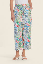 Bedruckte Baumwollhose mit geradem Bein