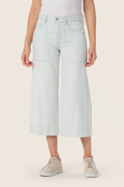 Culotte-Jeans mit aufgesetzten Taschen