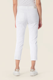 Schmal geschnittene, knöchellange Hose mit Stretchanteil