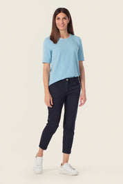 Schmal geschnittene, knöchellange Hose mit Stretchanteil