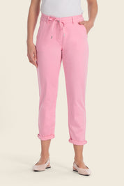Kessie Chino-Hose aus Baumwollstretch mit Stoffgürtel