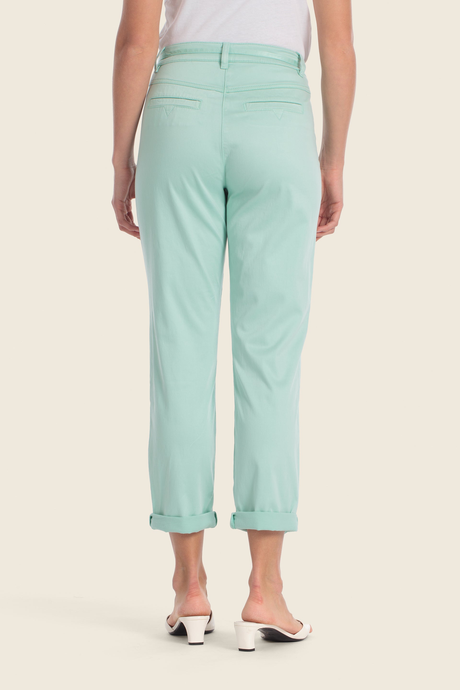Kessie Chino-Hose aus Baumwollstretch mit Stoffgürtel
