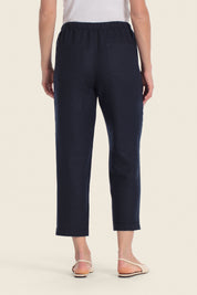 Leinenhose mit elastischem Bund und Kordel