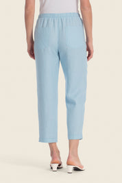 Leinenhose mit elastischem Bund und Kordel
