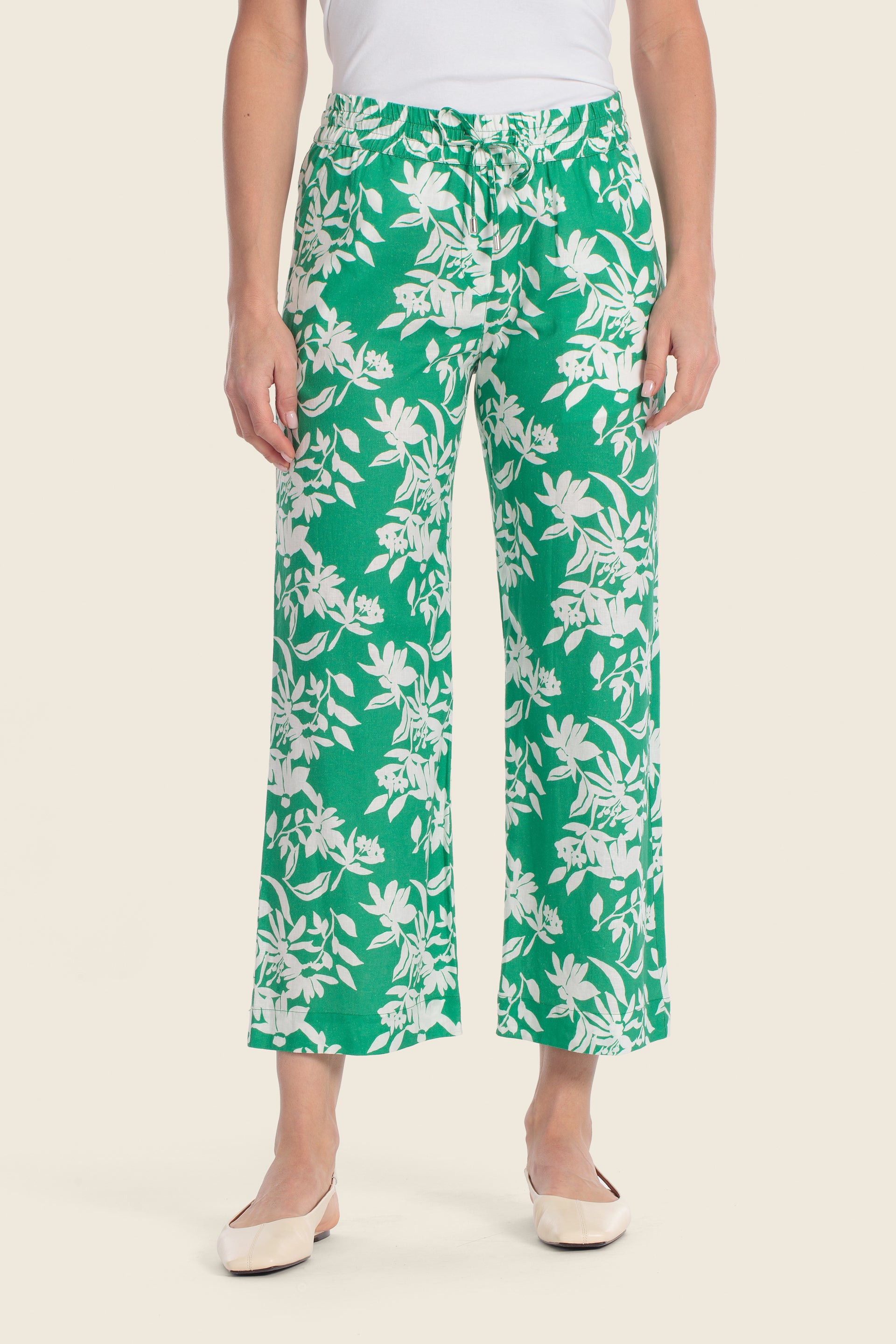 Bedruckte Culotte-Hose mit elastischem Bund