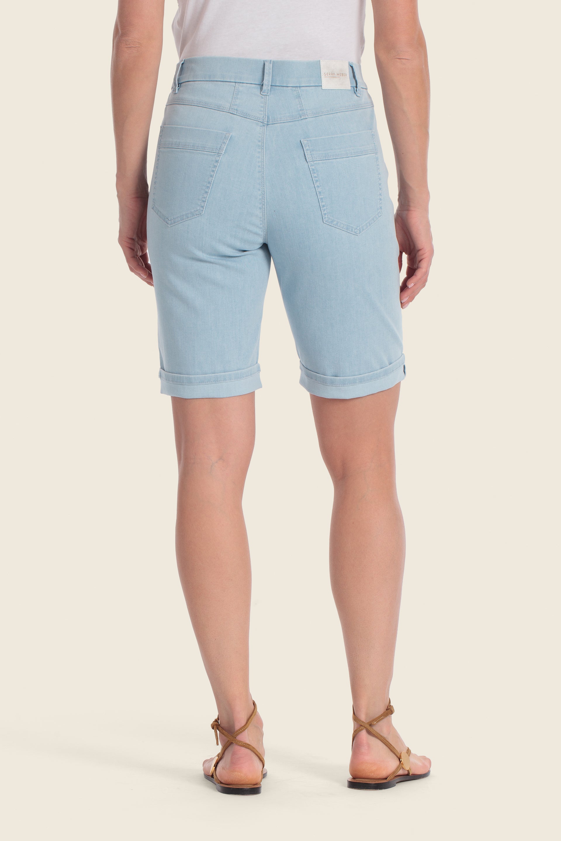 Jeans-Bermudas mit fünf Taschen