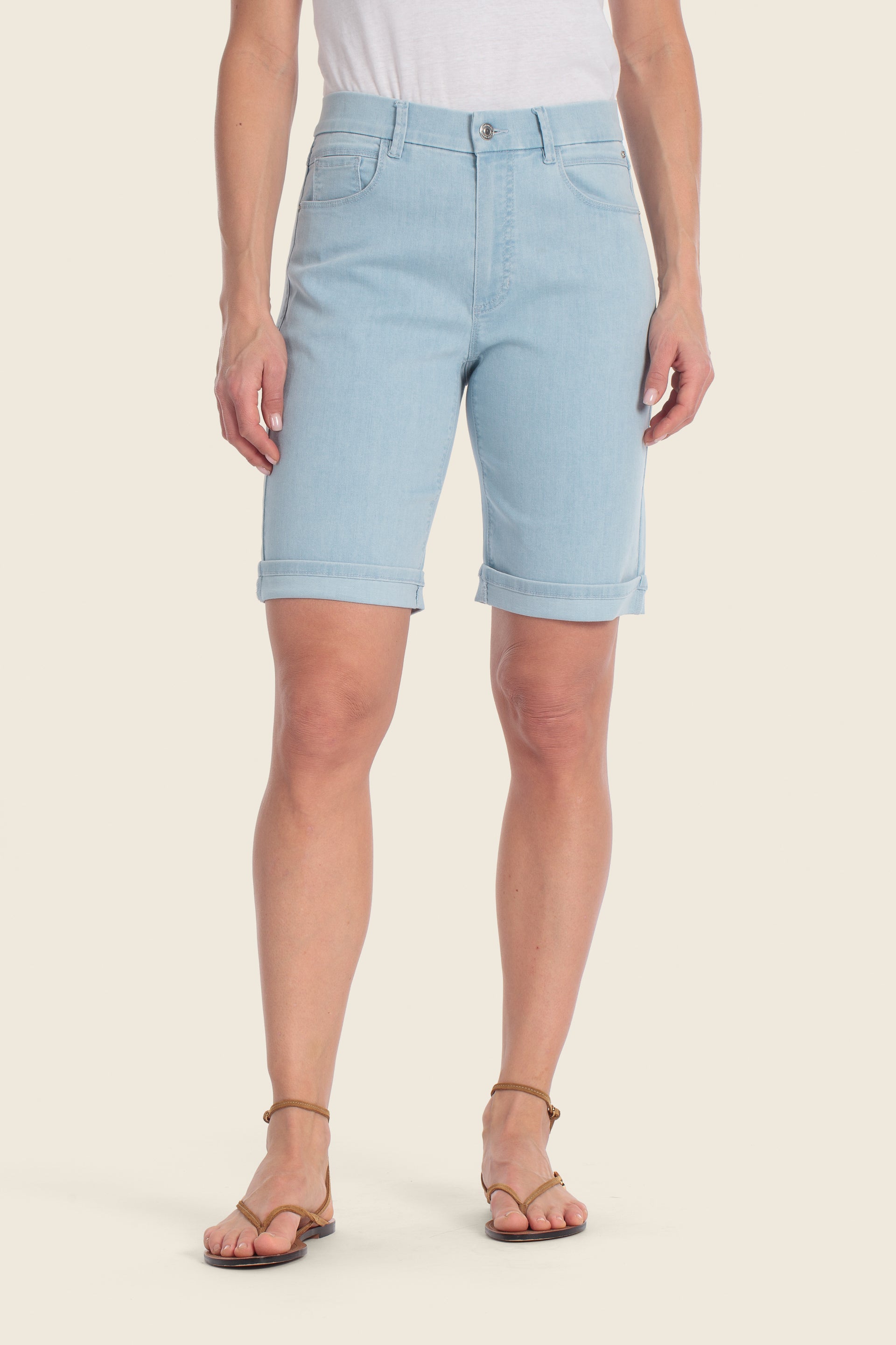 Jeans-Bermudas mit fünf Taschen