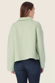 Kurzer Wollmantel mit Patch Taschen