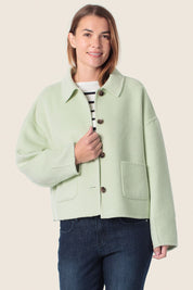 Kurzer Wollmantel mit Patch Taschen