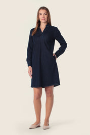 Denim Hemdblusenkleid Kragen Baumwolle Blau von GERRY WEBER