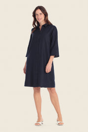 Leinenhemdkleid mit Knopfleiste