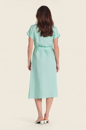 Hemdblusenkleid aus Lyocell-Mischgewebe mit Taillengürtel