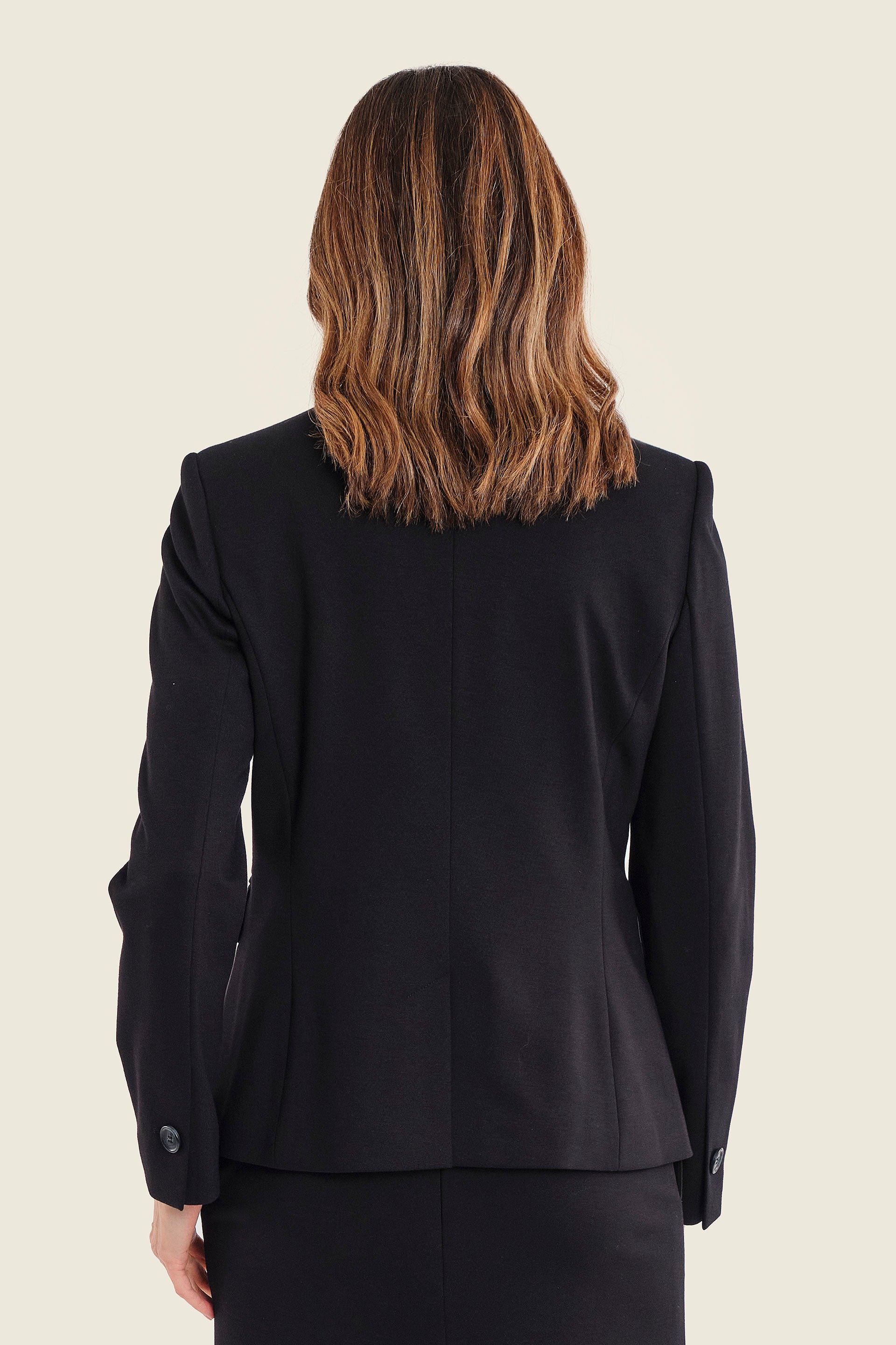 Blazer aus Punto-Milano-Jersey mit Pattentaschen, Schwarz