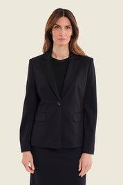 Blazer aus Punto-Milano-Jersey mit Pattentaschen, Schwarz