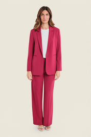 Taillierter Blazer mit Paspeltaschen, Rubinrot