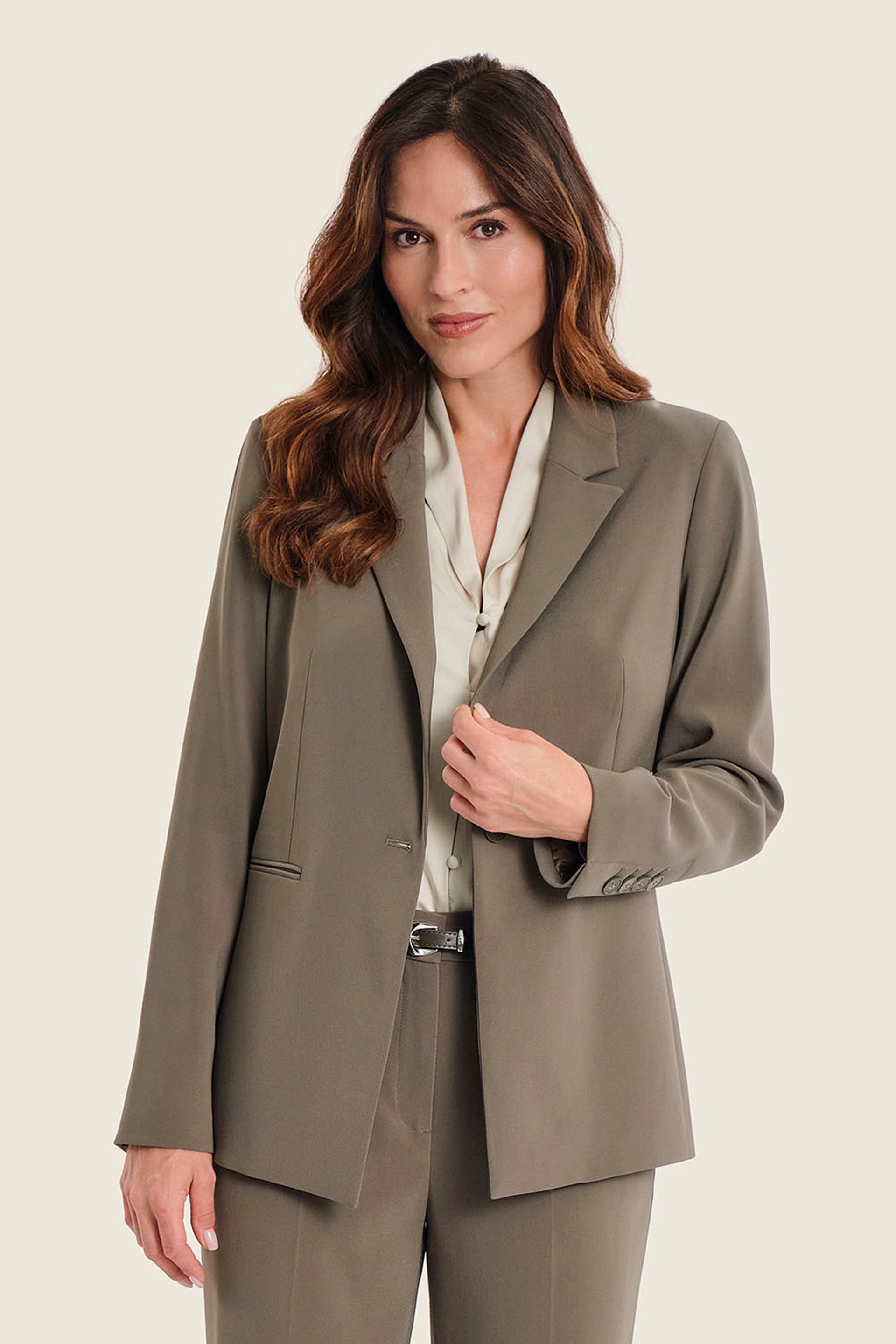 Klassischer Blazer mit Zweiknopfverschluss, Meeresgrün