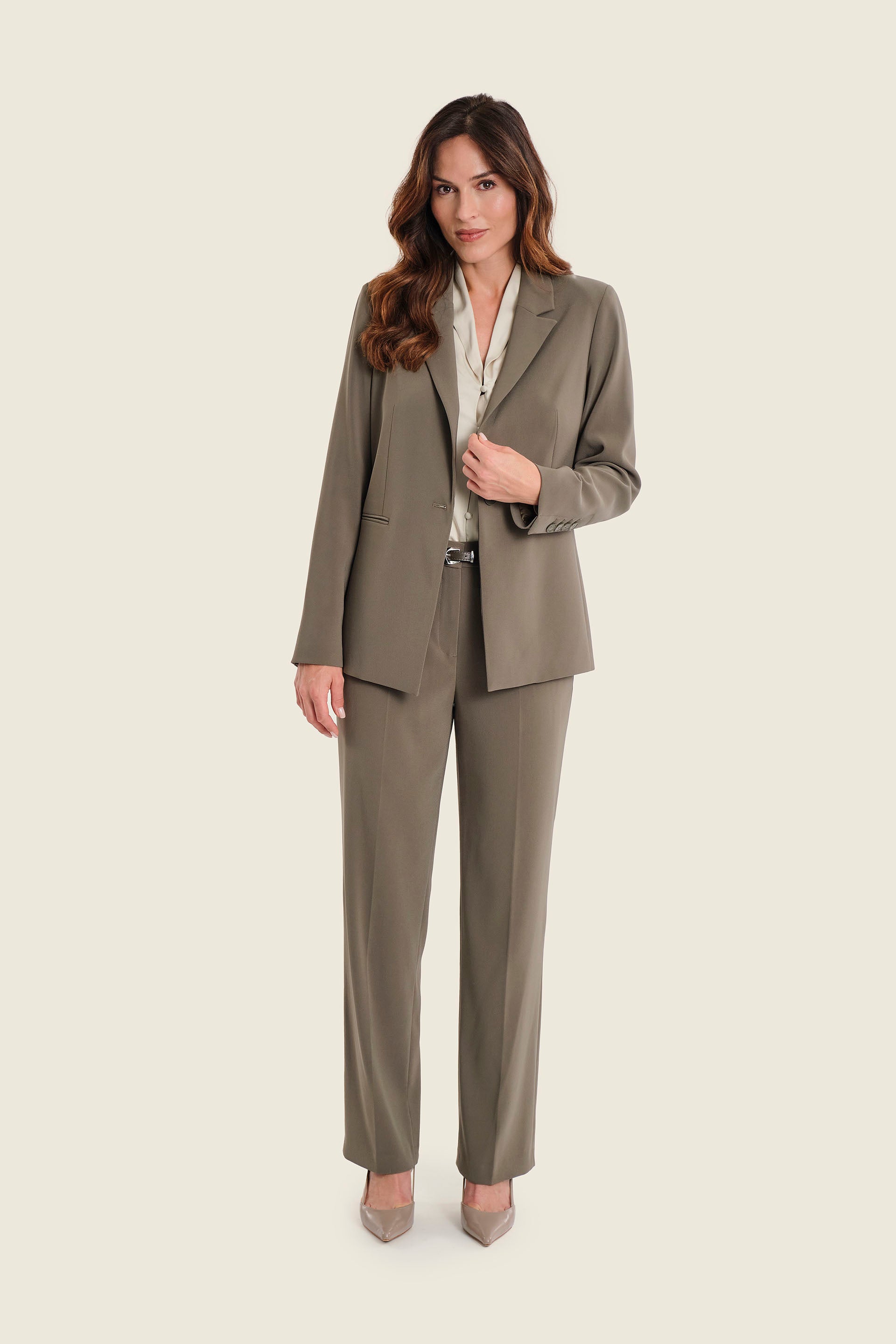 Klassischer Blazer mit Zweiknopfverschluss, Meeresgrün