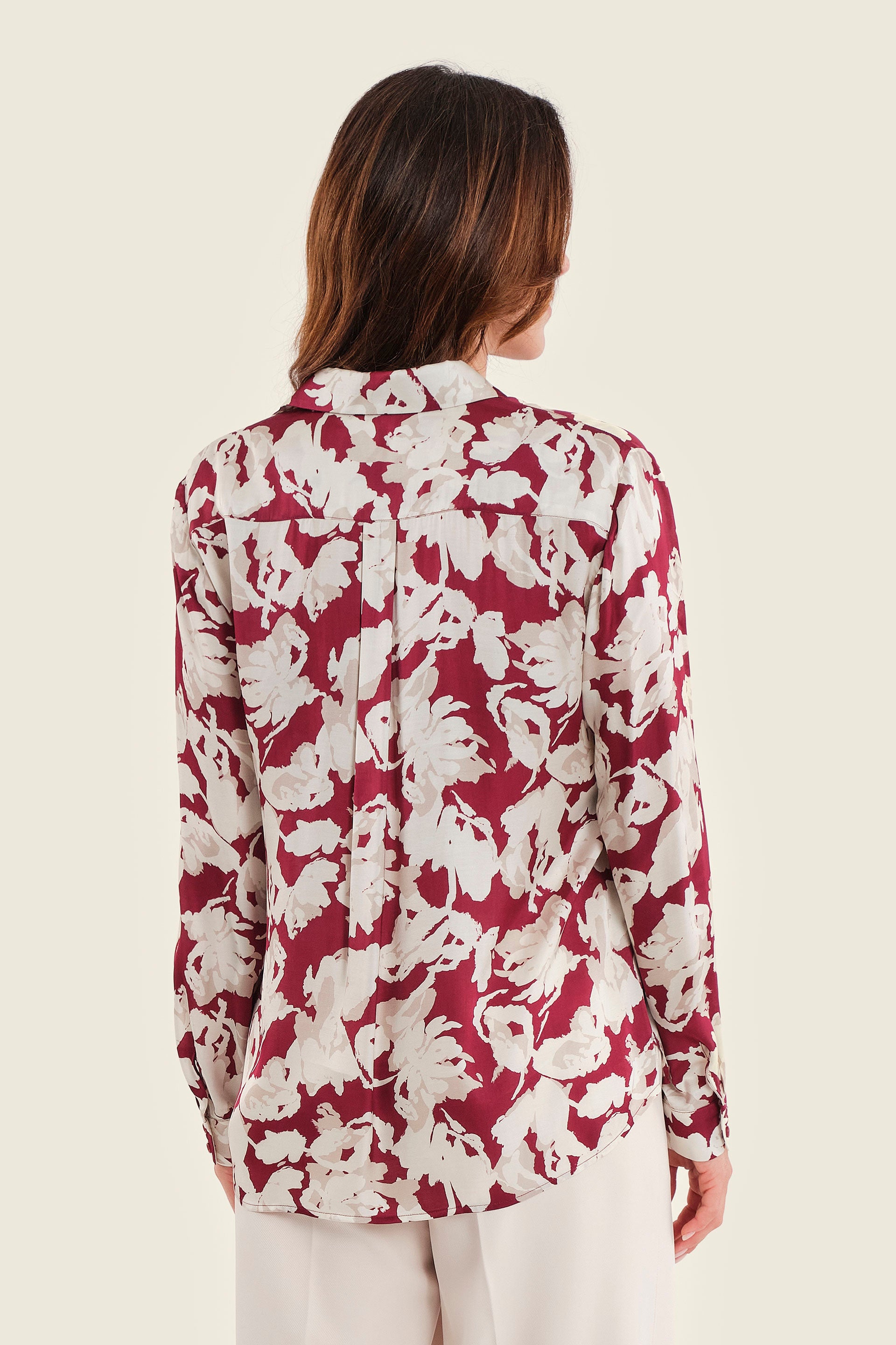 Viskosebluse mit Blumendruck, Aquarellblüten