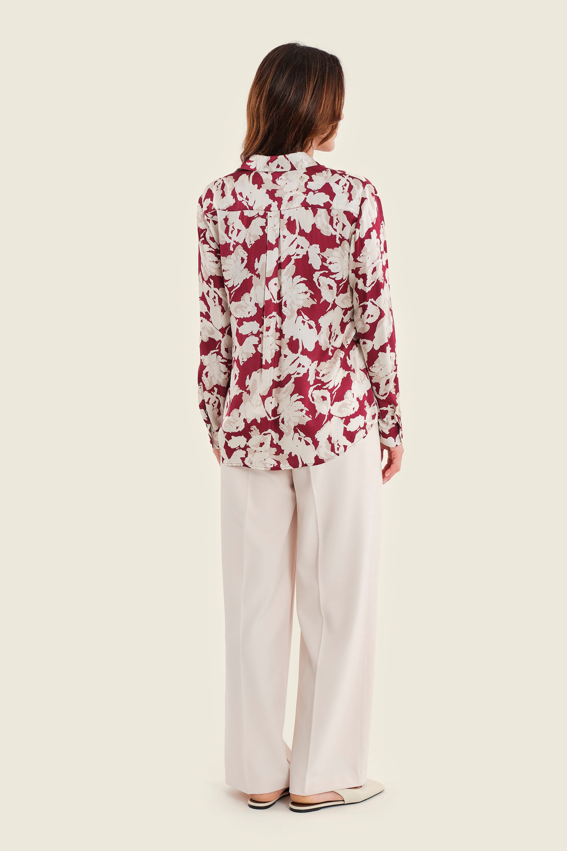 Viskosebluse mit Blumendruck, Aquarellblüten