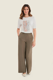 T-Shirt mit Paisley-Motiv, Wollweiß