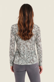 Langarmshirt mit Paisleydruck, Grün gemustert