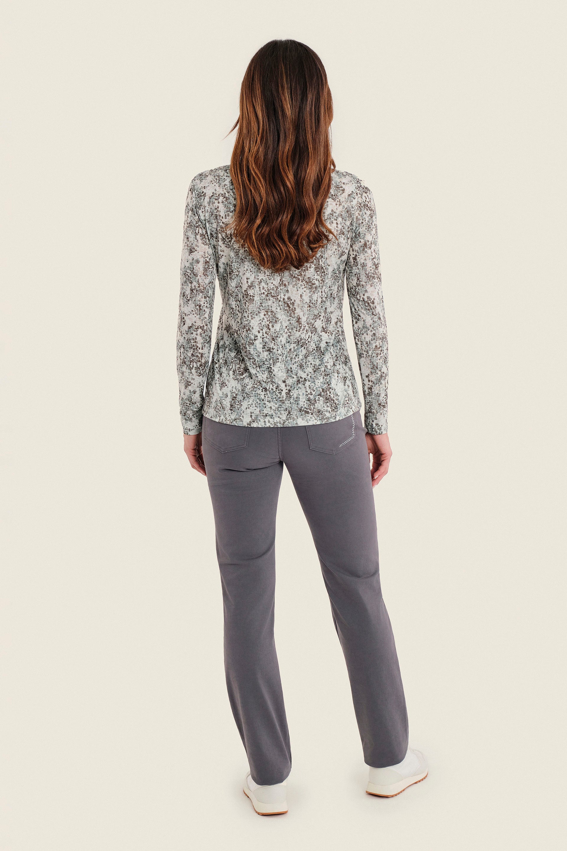 Langarmshirt mit Paisleydruck, Grün gemustert