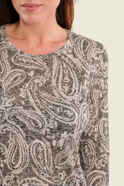 Langarmshirt mit Paisleydruck, Grün Paisley