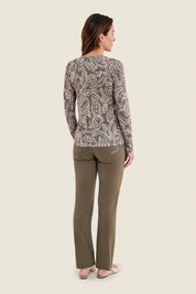 Langarmshirt mit Paisleydruck, Grün Paisley
