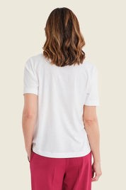 T-Shirt mit Städtemotiv, Wollweiß