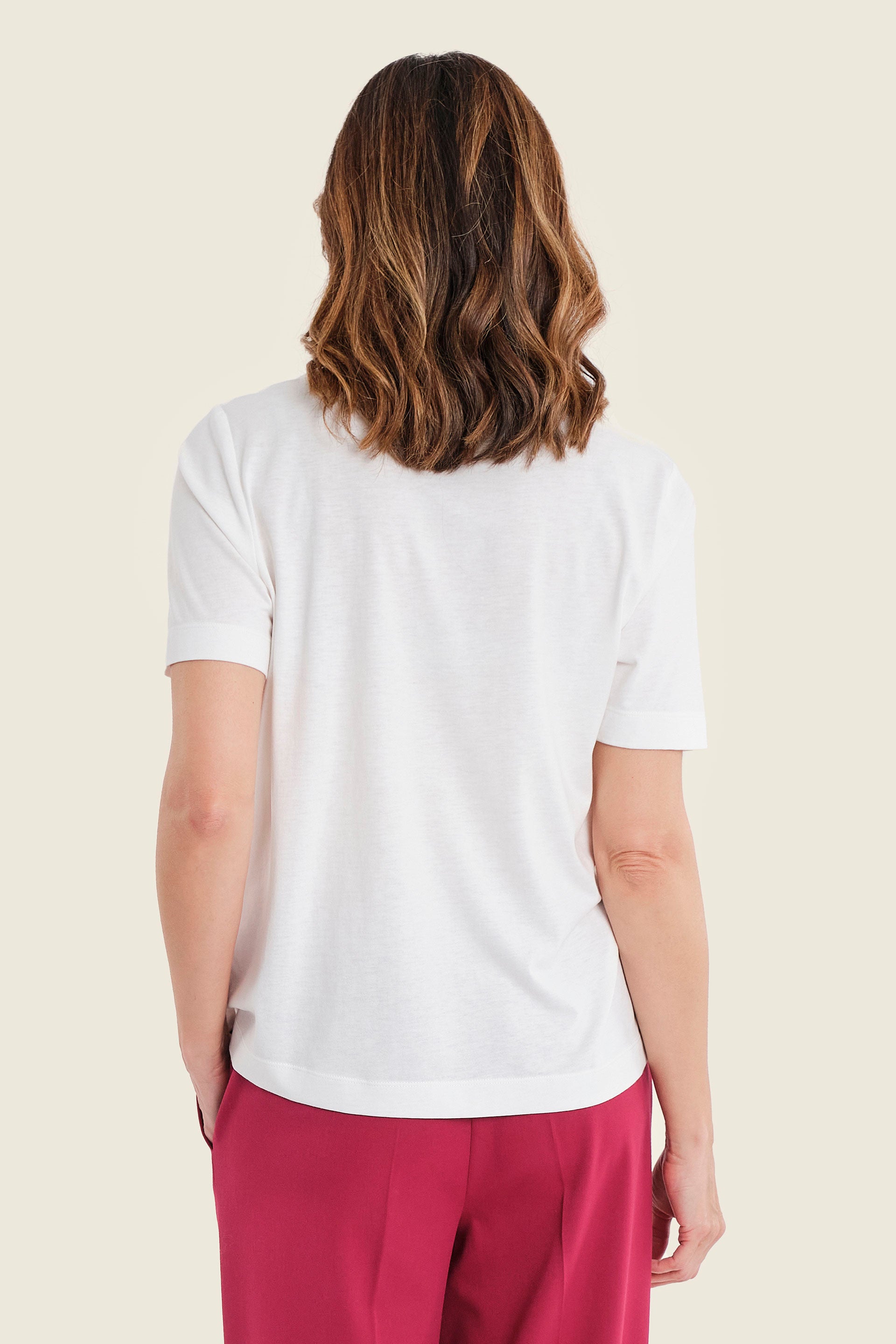 T-Shirt mit Städtemotiv, Wollweiß