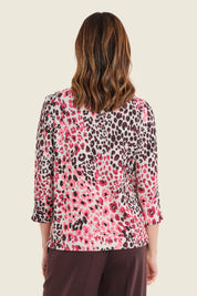 Shirt mit Tiermuster und Dreiviertelärmeln, Wildmuster Rauch