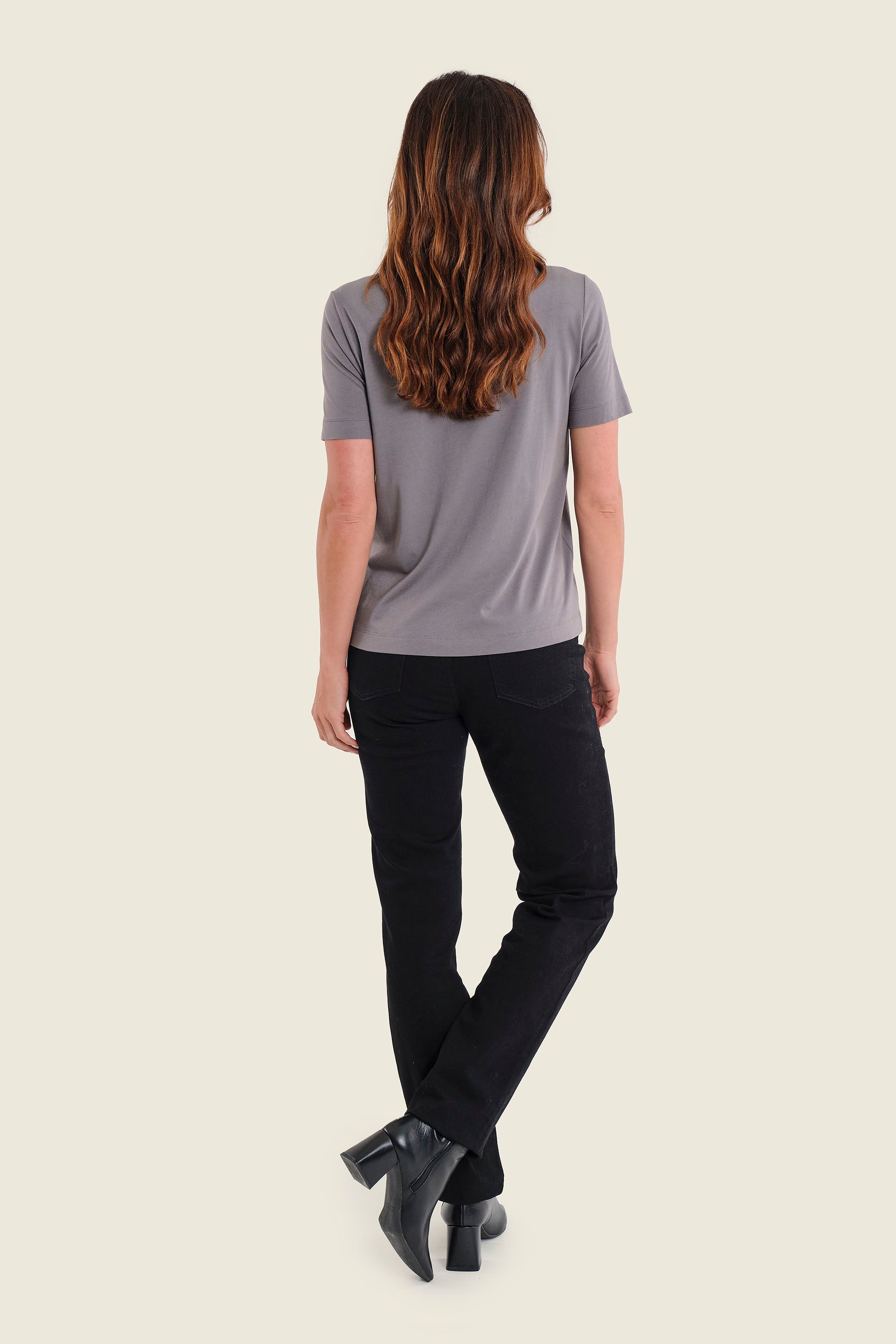 T-Shirt mit Schlangenprint, Perlgrau