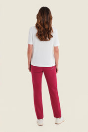 T-Shirt mit Blumendruck und Folienveredelung, Wollweiß