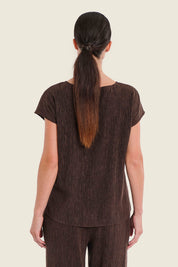 Ärmelloses Shirt aus Lyocellmischung, Pflaumenbraun